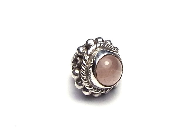 Bali Sterling Silver & Stone Bead 12x10mm Amethyst Black Onyx Rose Quartz