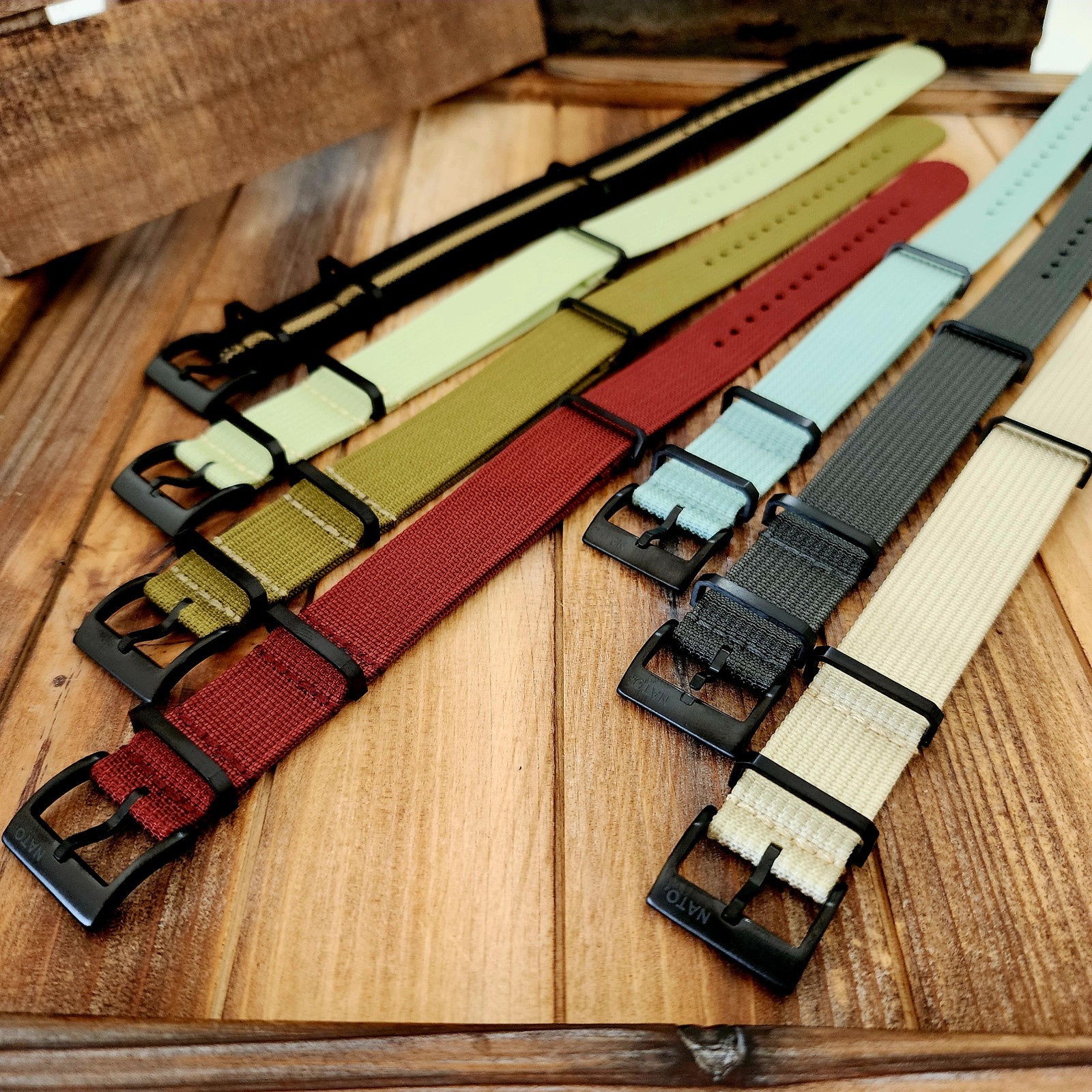NATO strap Ribbed Fall Colors PVD Buckles Heavy Duty Water Resistant Watchbands