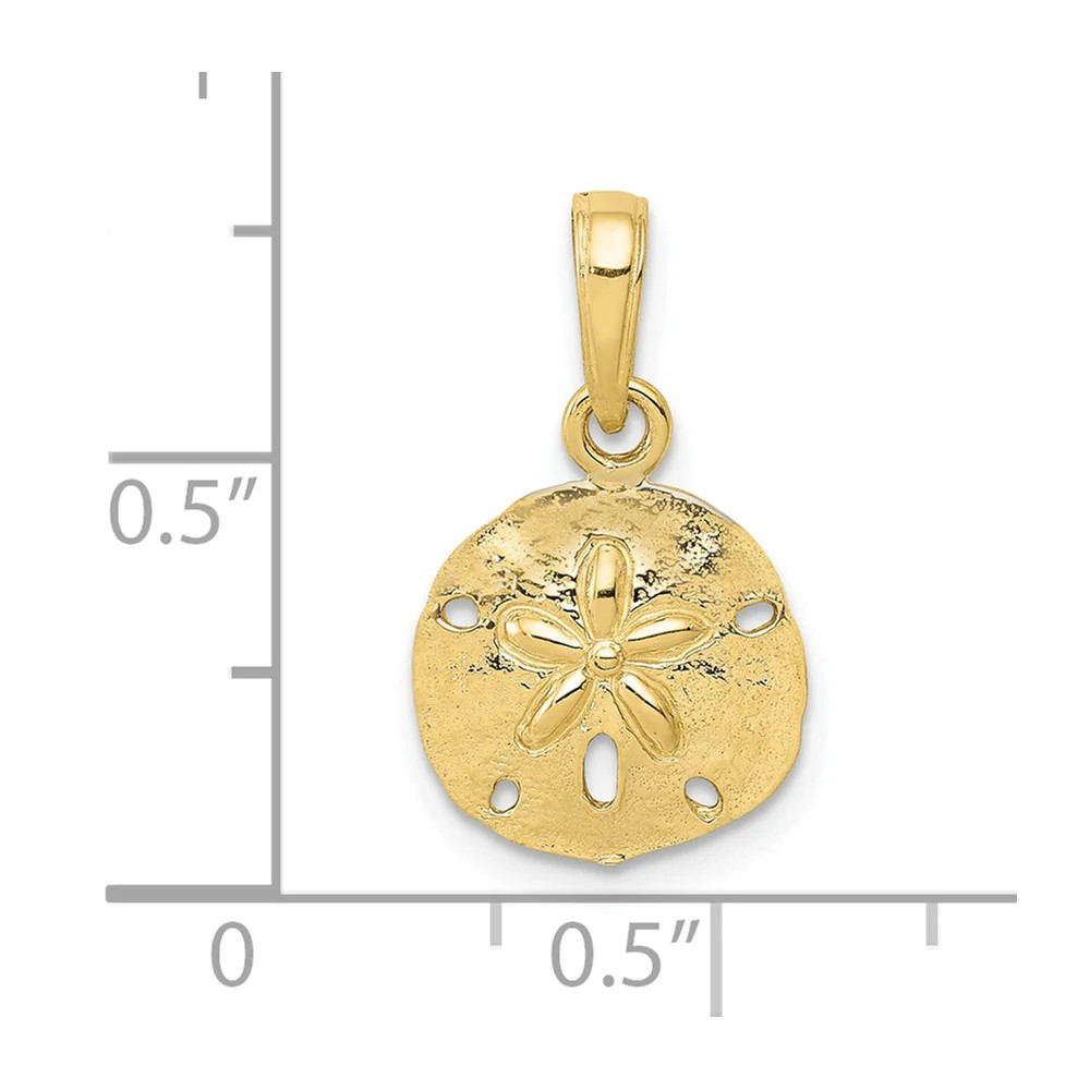 10K / 14K Yellow Gold Sand Dollar Pendant