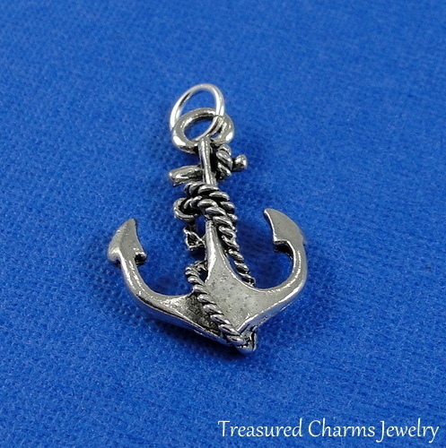 Silver Nautical ANCHOR Navy Marine CHARM PENDANT