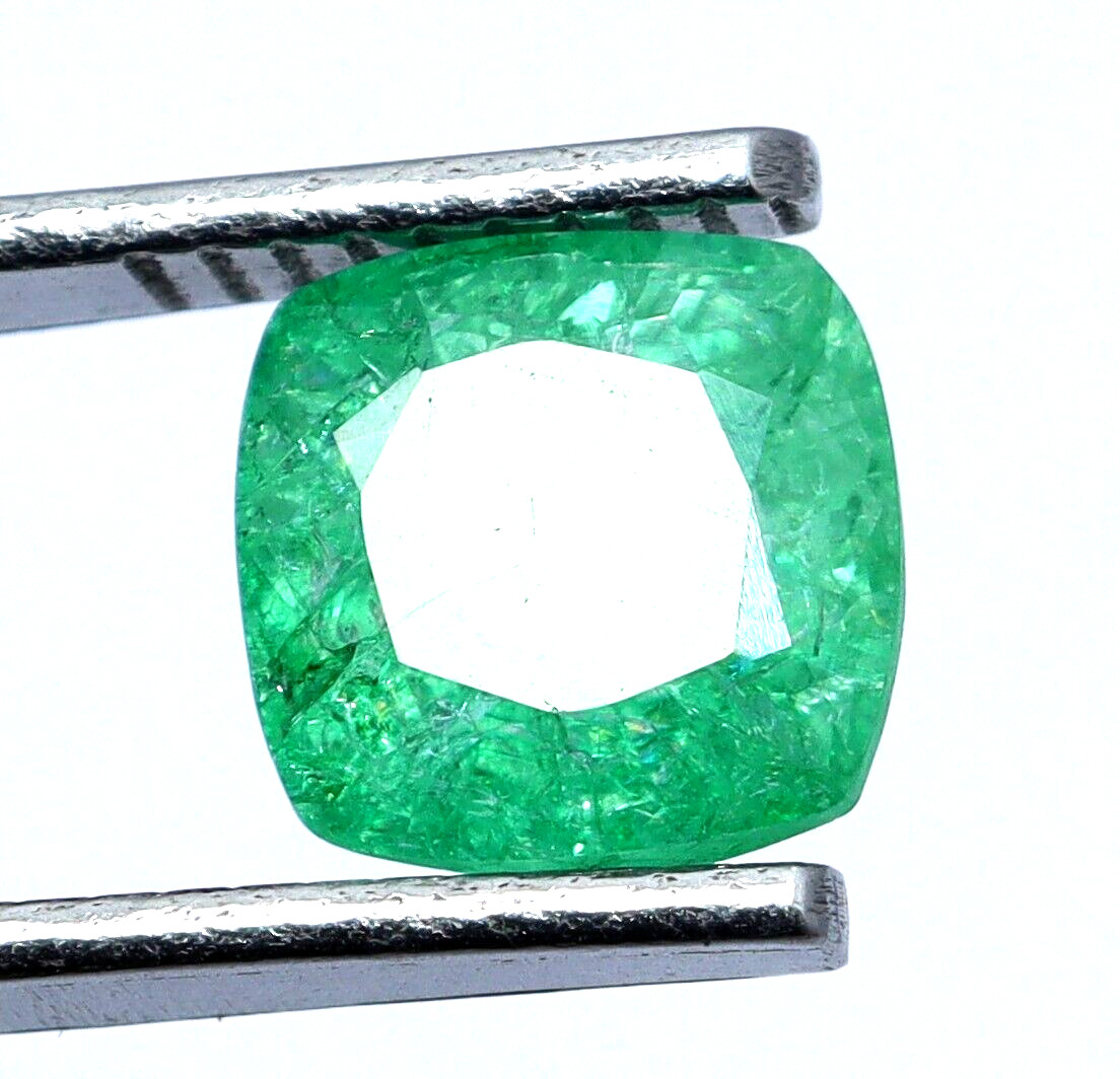 Natural Green Emerald 4.75 Ct Colombian Cushion Cut Certified Loose Gemstone