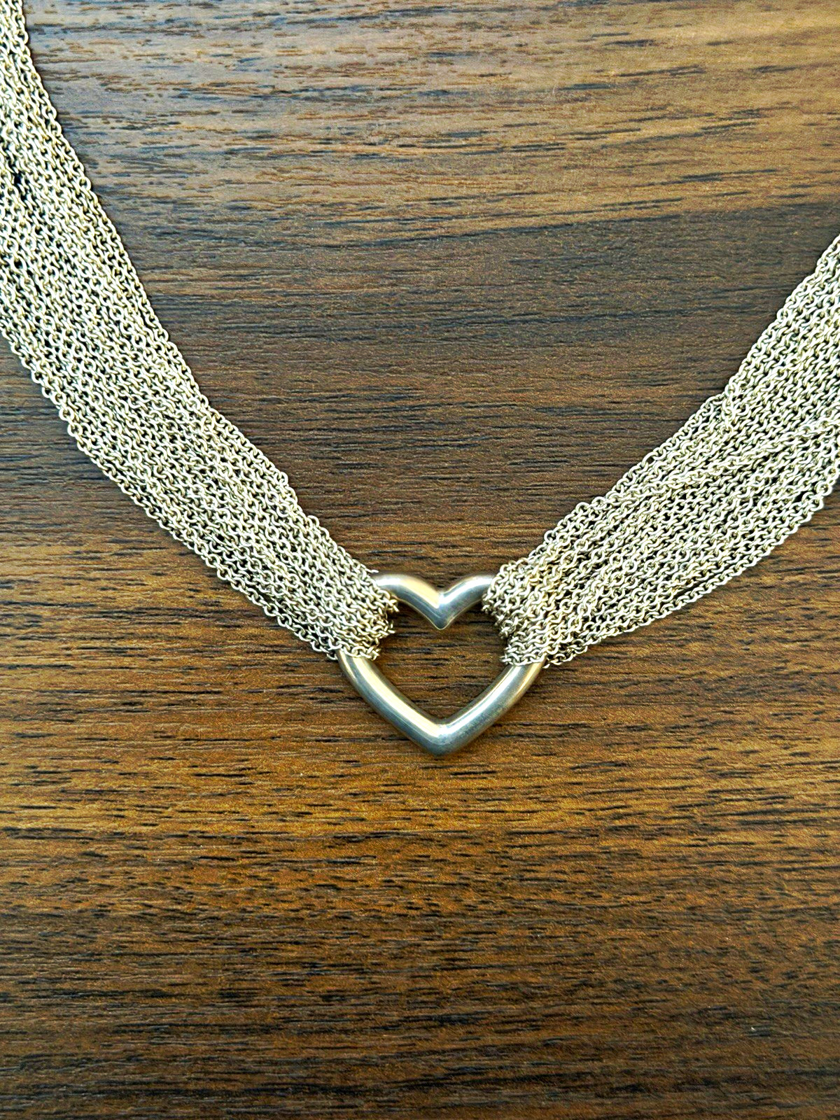 Vintage Y2K Tiffany & Co. 925 Sterling Silver Heart Multi-Strand Toggle Necklace