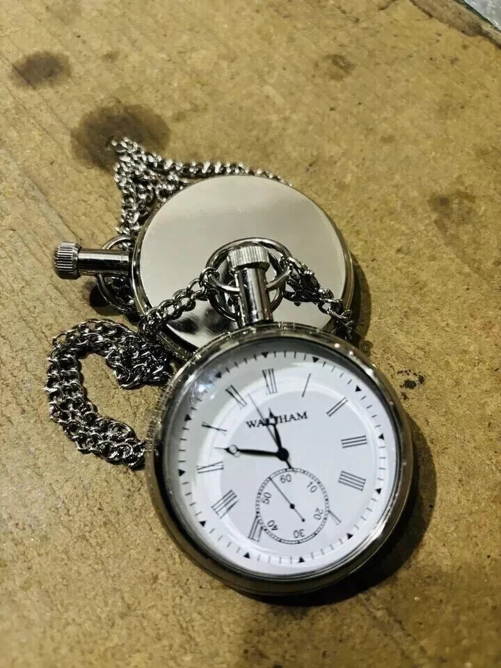 Vintage Waltham Brass pocket Watch Antique elgin Style Nautical Gift for Ocasion
