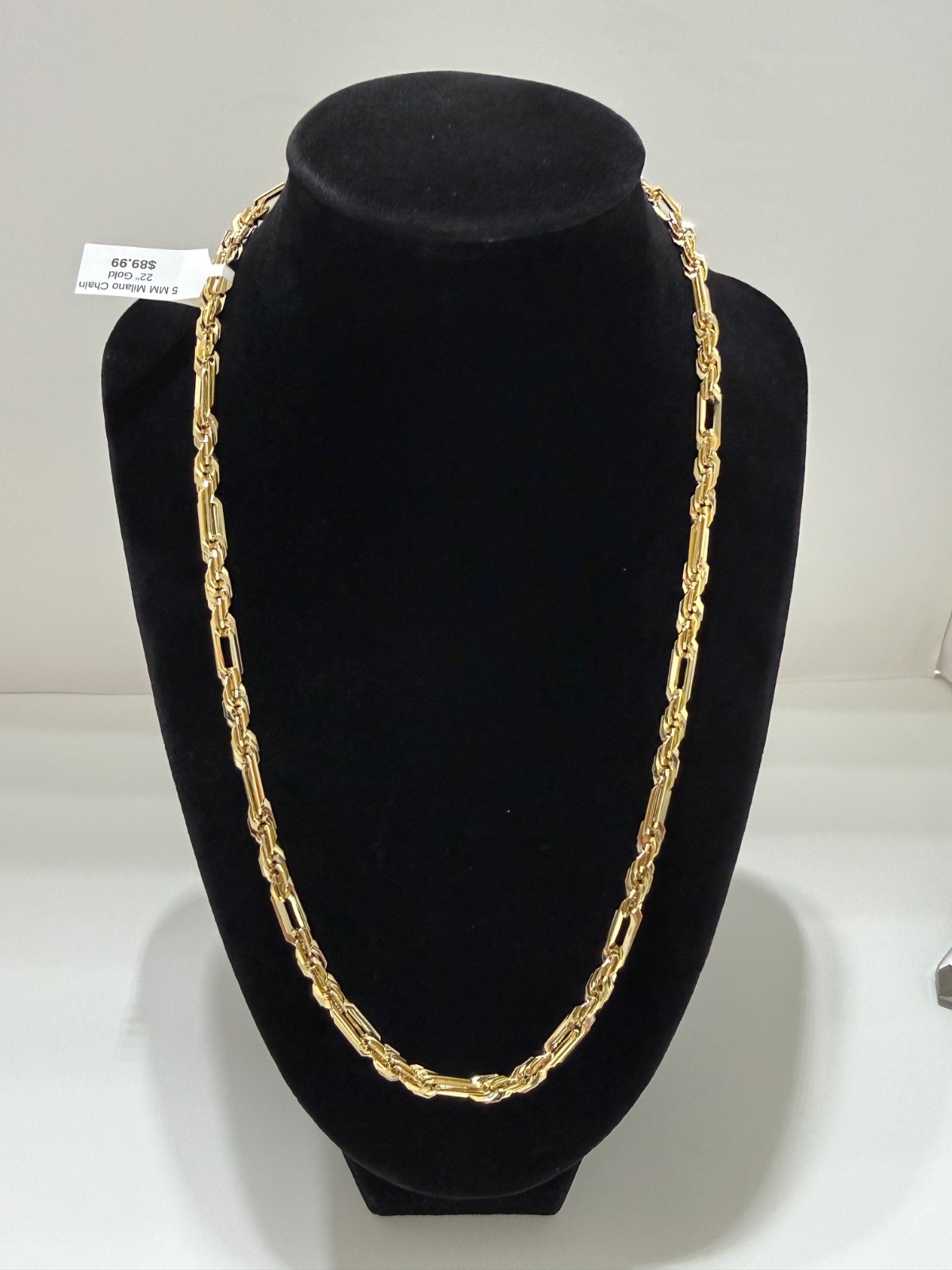 milano chain necklace 14k gold filled 21.5 inch 5mm lobster clasp