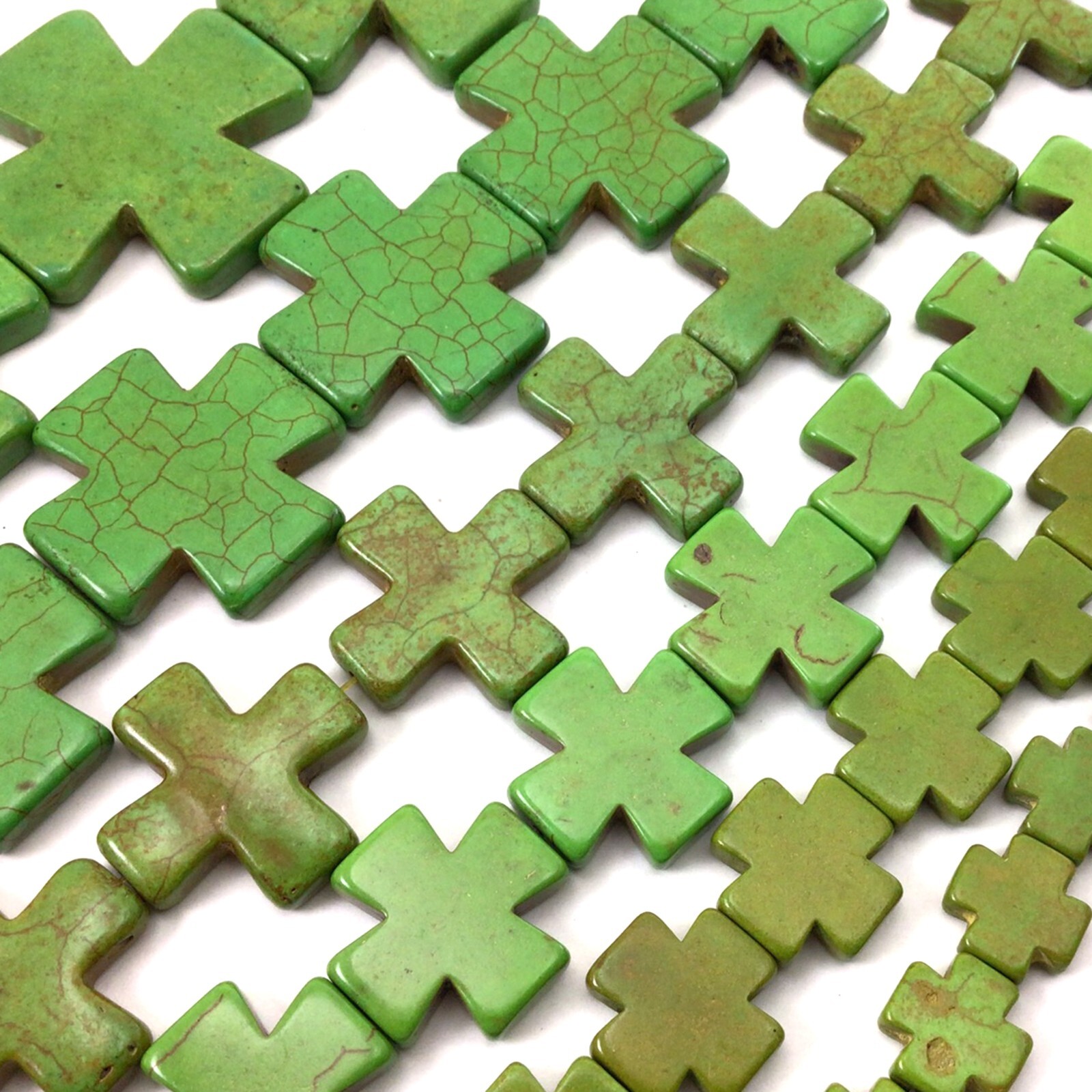 Green Cross Square Howlite Turquoise Spacer Loose Bead 15mm 20mm 30mm 15″ DIY