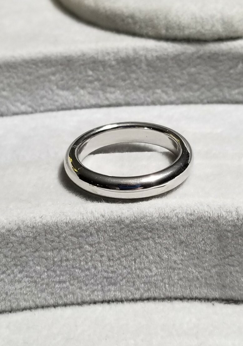 Andiamo Ross Simons 14k White Gold Resin shiny puffy wedding smooth band ring