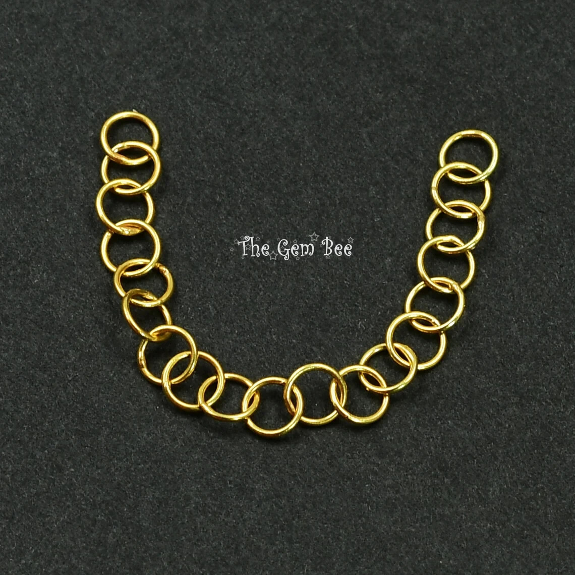 3.5mm 18k Solid Yellow Gold Simple Round Cable Chain Extender 2 INCH Length