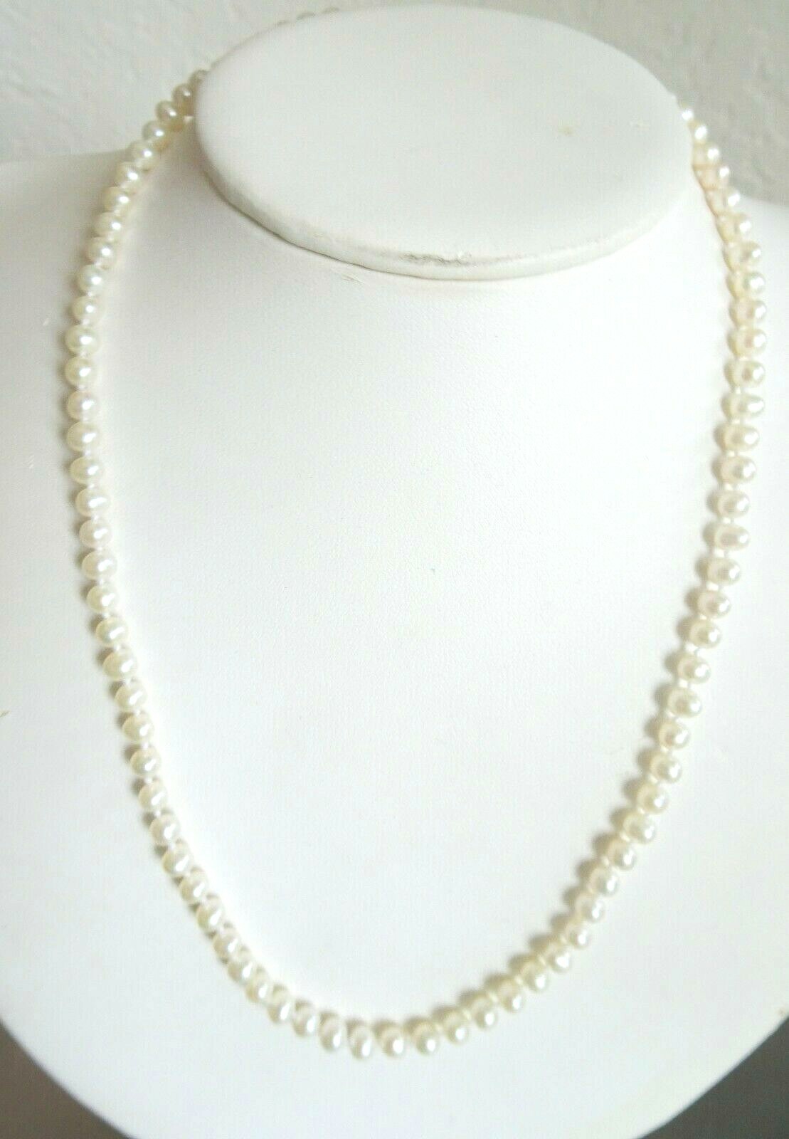 Genuine Fresh Water Cultured Pearl Necklace 18 Inches with 925 Clasp 4.6 MM