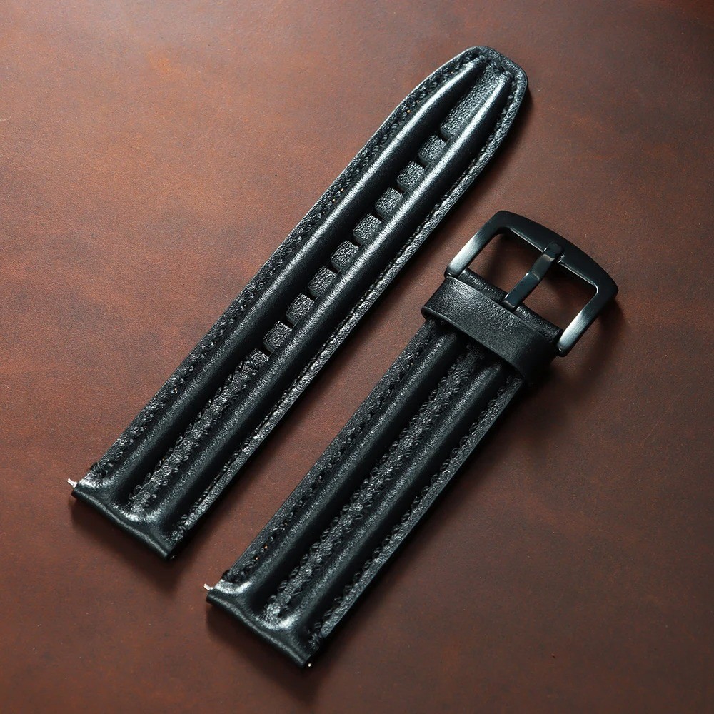 20mm 22mm 24mm Quick Release Genuine Leather Watch Strap Band for Men Wristband