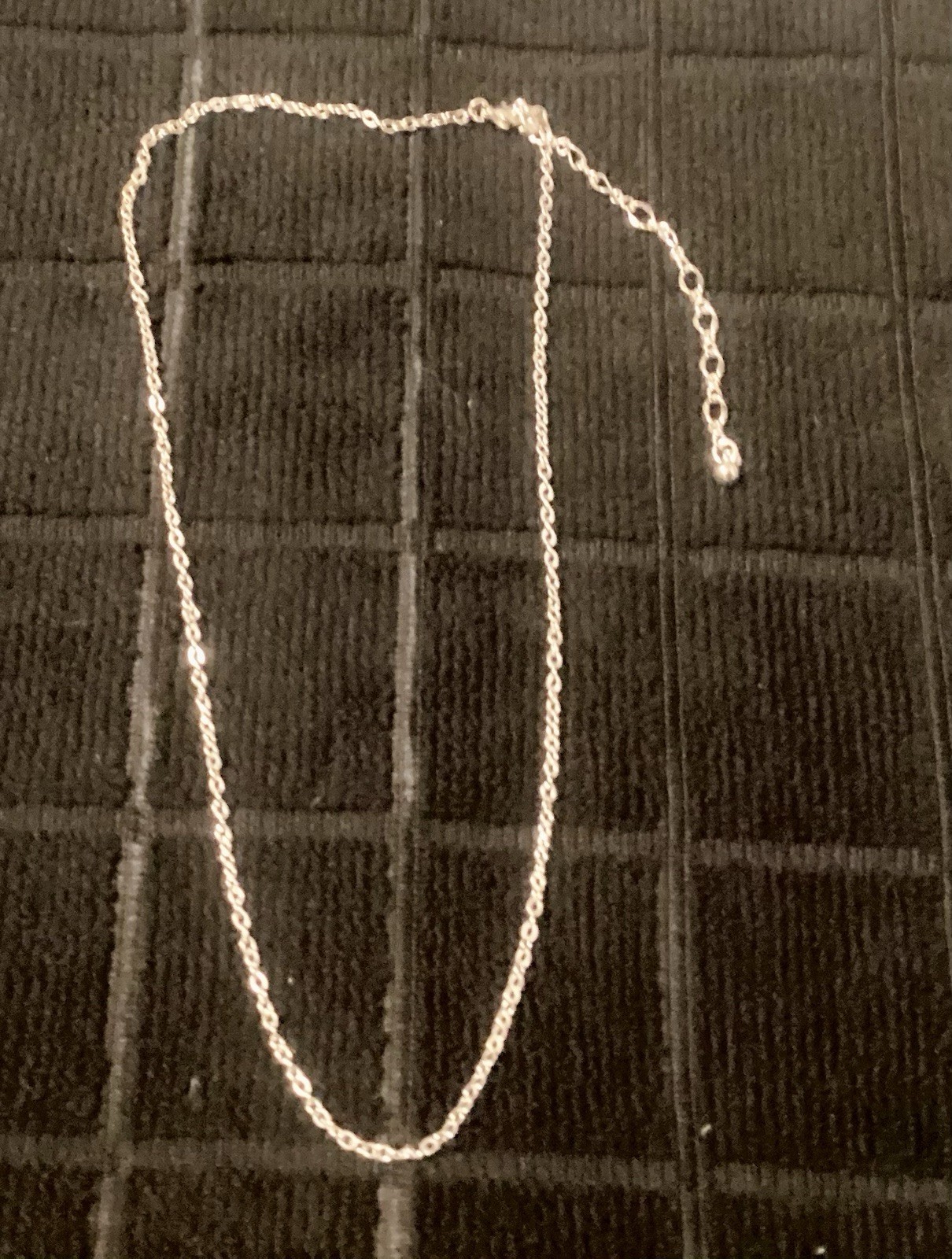 Cable Chain 16” With 2” Extender Silver Tone Necklace