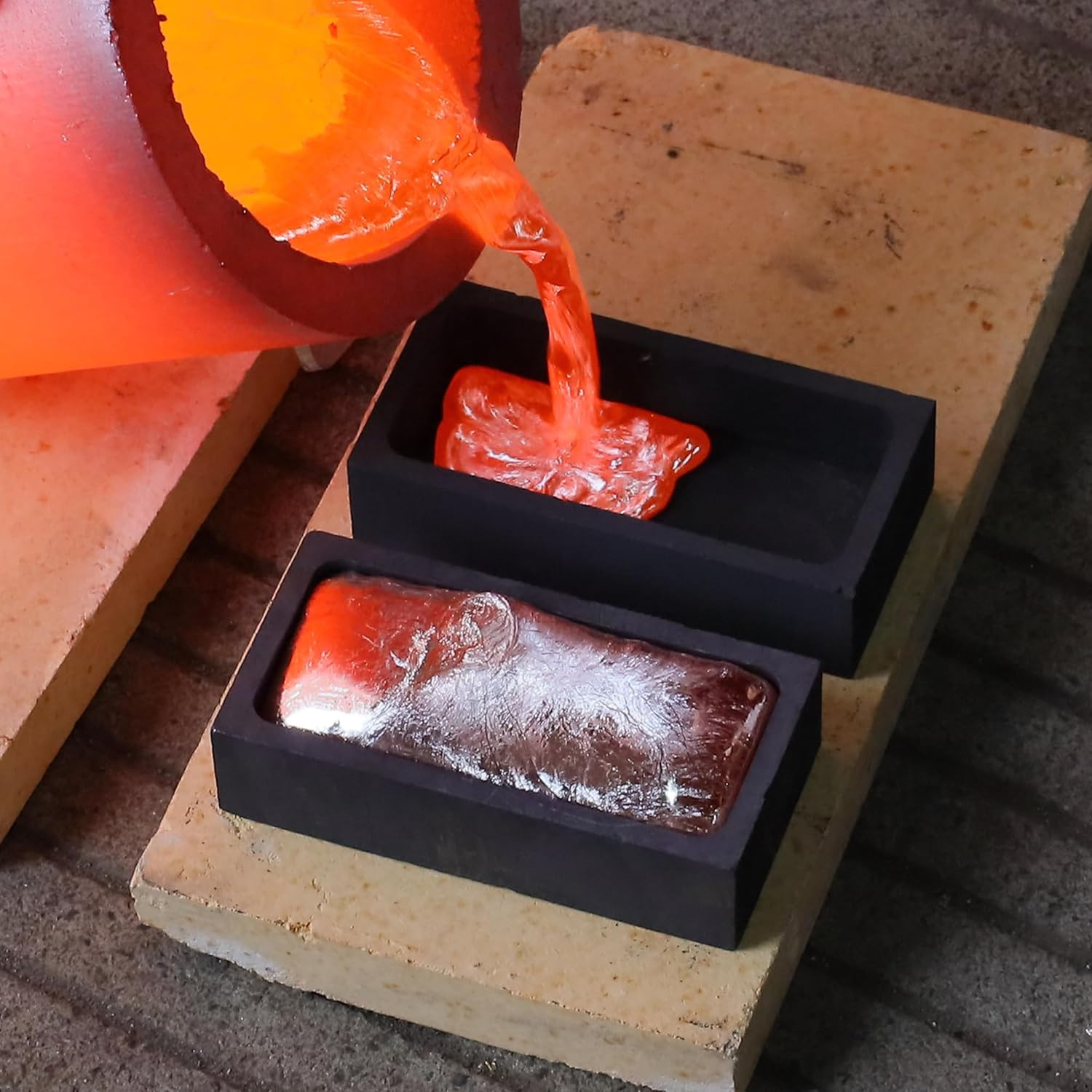 2-Pack 2.2lb Graphite Ingot Molds for Gold Silver Copper Aluminum Brass