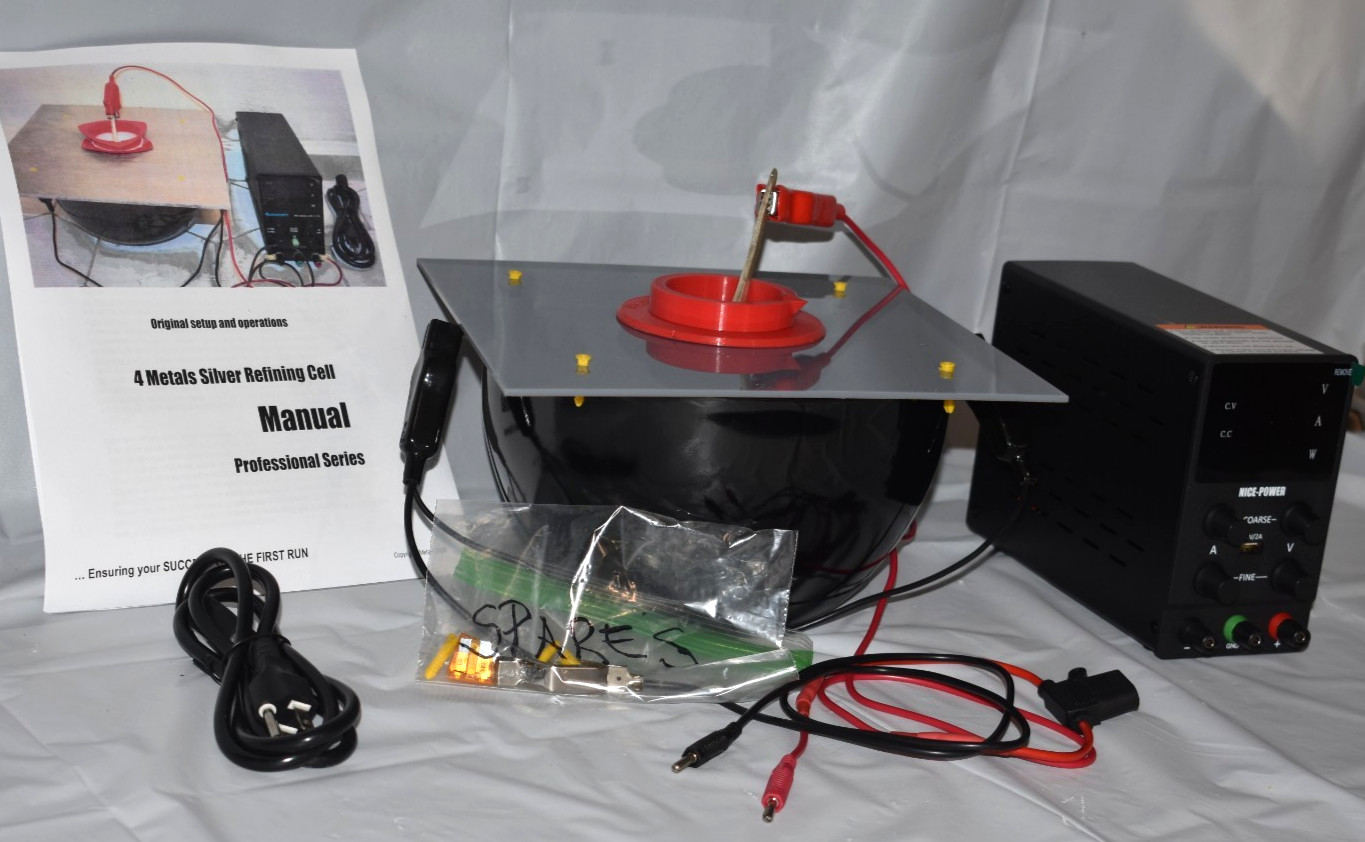 v3.0 PRO-4s electrolytic 4QT SILVER CELL refine scrap to 999 PURE and MAKE MONEY