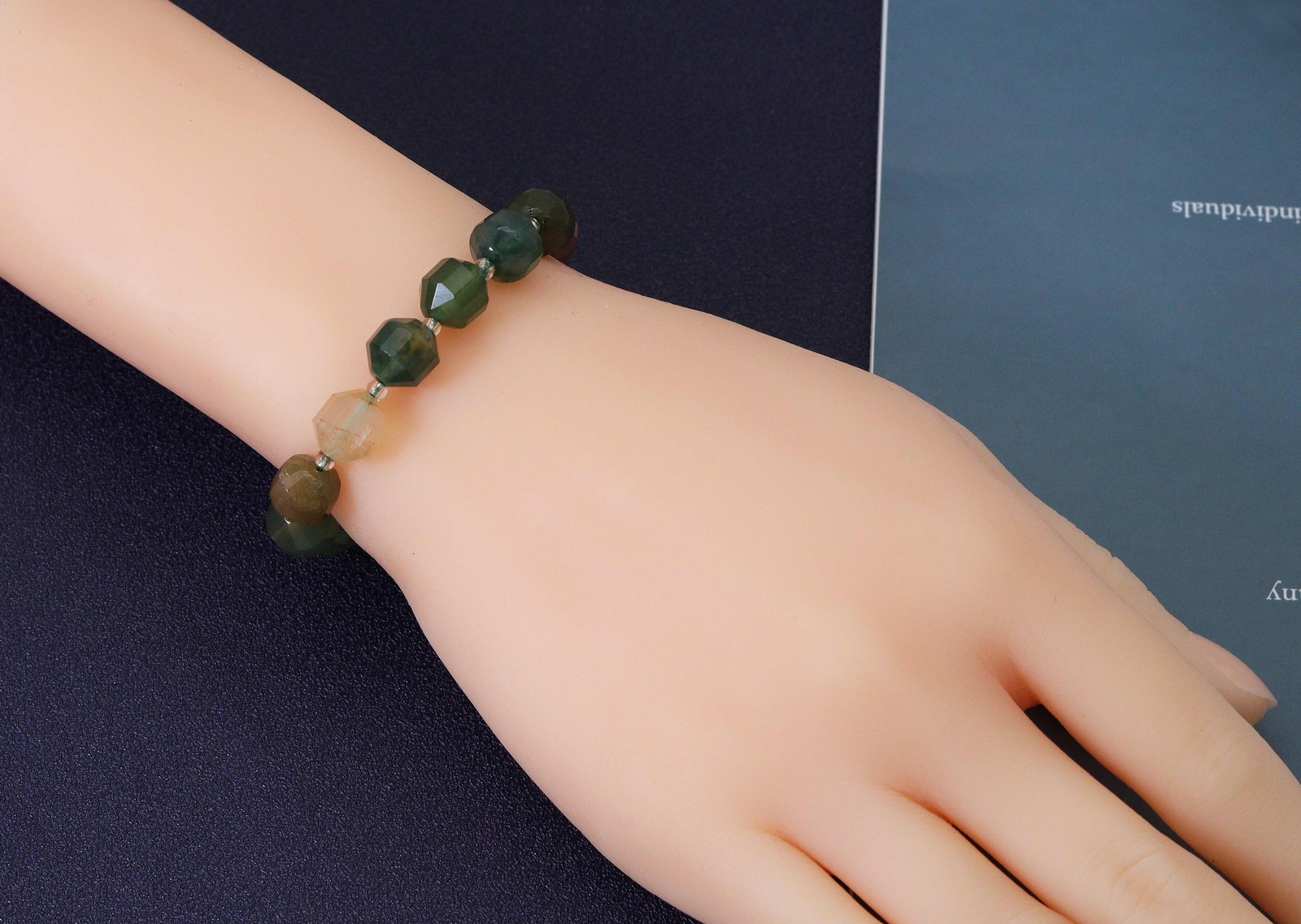 High-Quality Indian Agate, 8/10mm Handmade Bead Bracelet, Reiki Chakra Healing