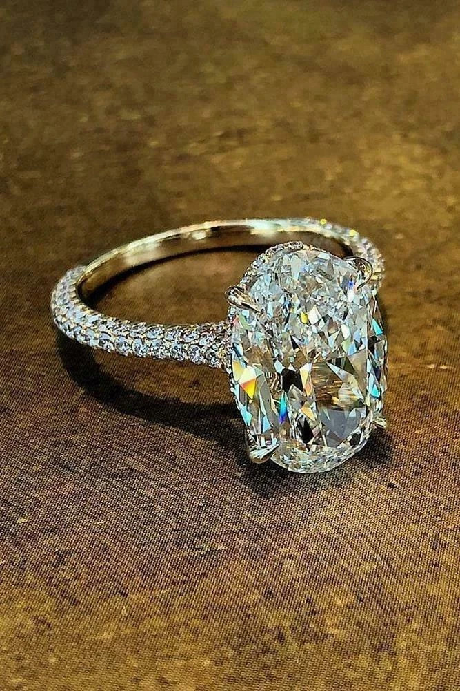 2Ct Oval Cut Lab Created Moissanite Women’s Wedding Ring 14k Yellow Gold Plated