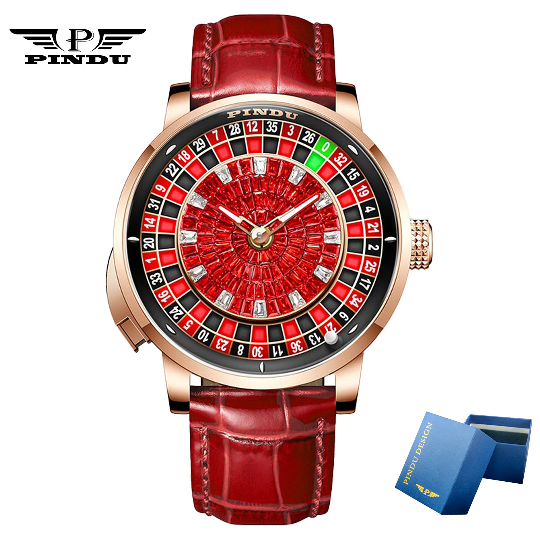 2025 PINDU Men’s automatic mechanical watches roulette button business luxury