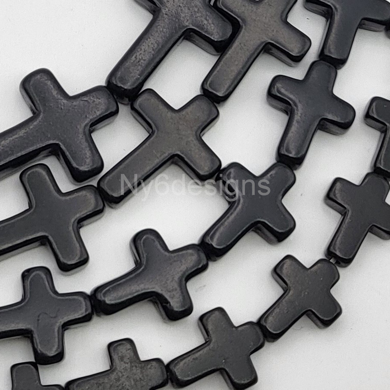 Black Cross Bead Turquoise Howlite Magnesite Cross Loose Beads 15″ Wholesales