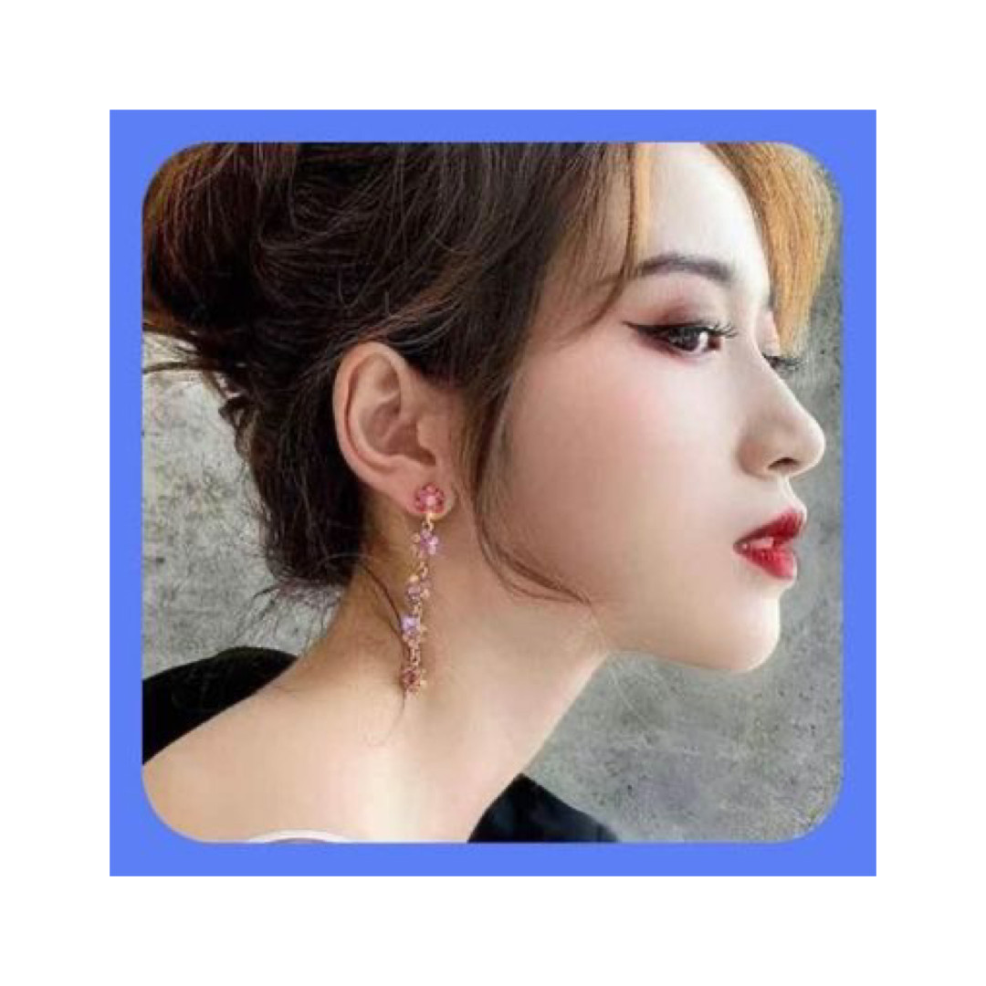 Unique Pretty Cascading Multi Colorful Beauty Rhinestone Flower Earrings