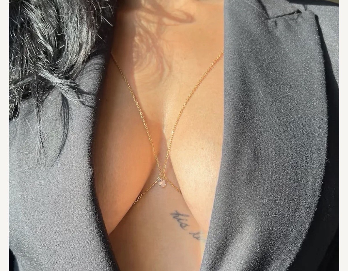 Sexy Silver Rhinestone Body Chain Necklace Crystal Bikini Jewelry for Women