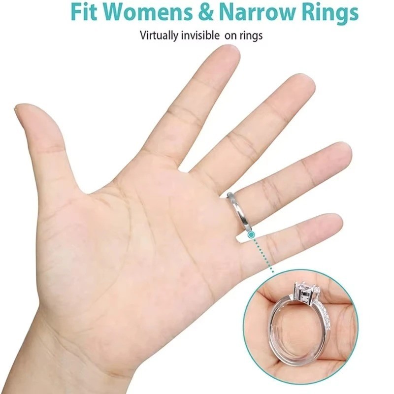 8 Sizes Clear Silicone Ring Sizer Invisible Adjuster Anti-Loss for Loose Rings
