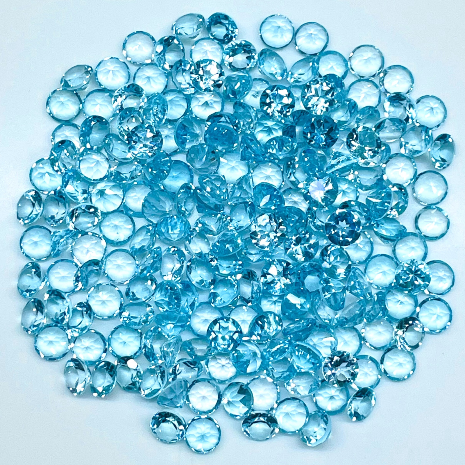 VVS 10 Pcs Natural Sky Blue Topaz 6mm Round Cut Top Quality Loose Gemstones Lot
