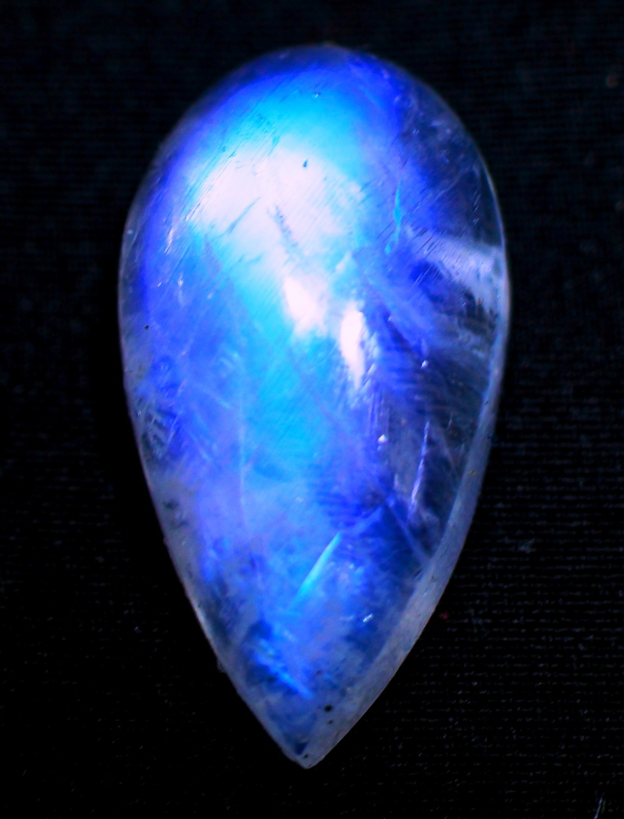 18 Ct 8X12X23 mm Natural Blue Fire Rainbow Moonstone Pear Cabochon Gems RQ-459