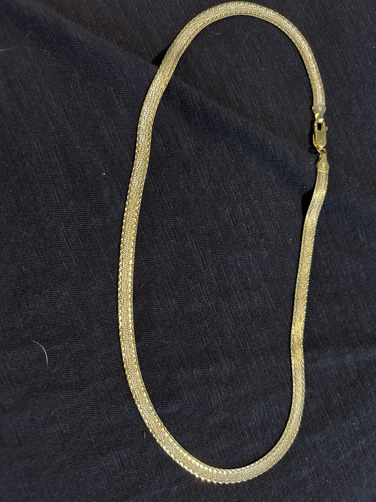 925 Sterling Silver reversible Herringbone Necklace Bracelet Italian Chain – 18”