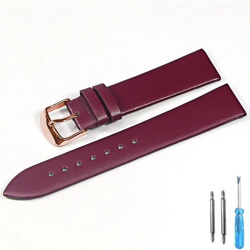 12–22mm Watchband Bracelet Soft Smooth Band Genuine Leather Watch Strap