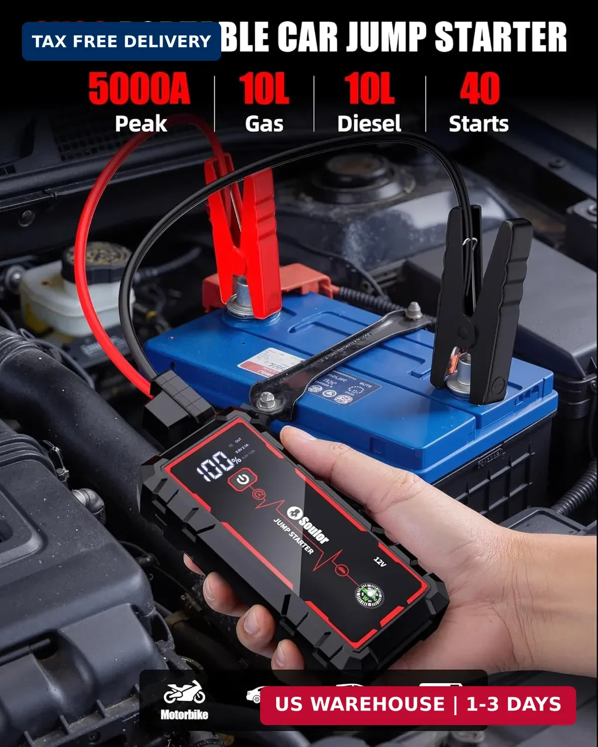 Jump Starter Battery Jumper Starter Portable Jump Box for Car Battery 5000A | Ca