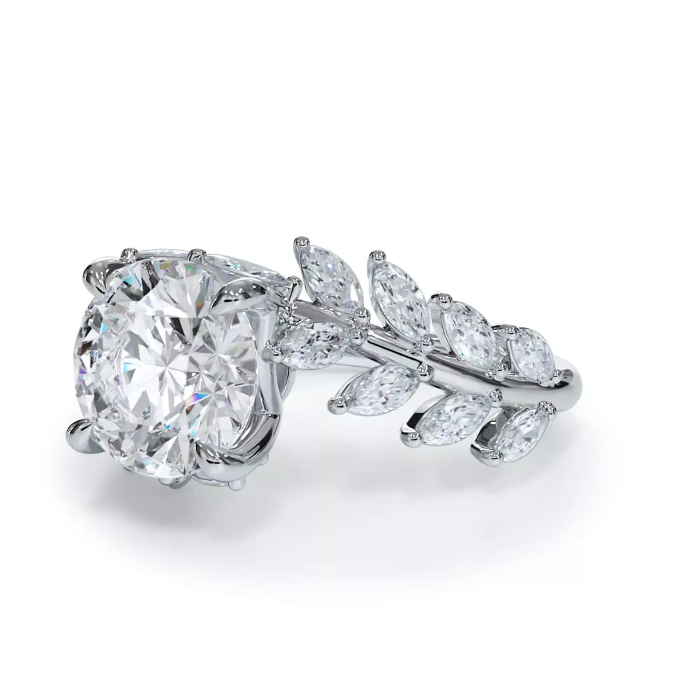 950 Platinum IGI Certified Lab Created Diamond Engagement Ring 4.75 CT Round Cut