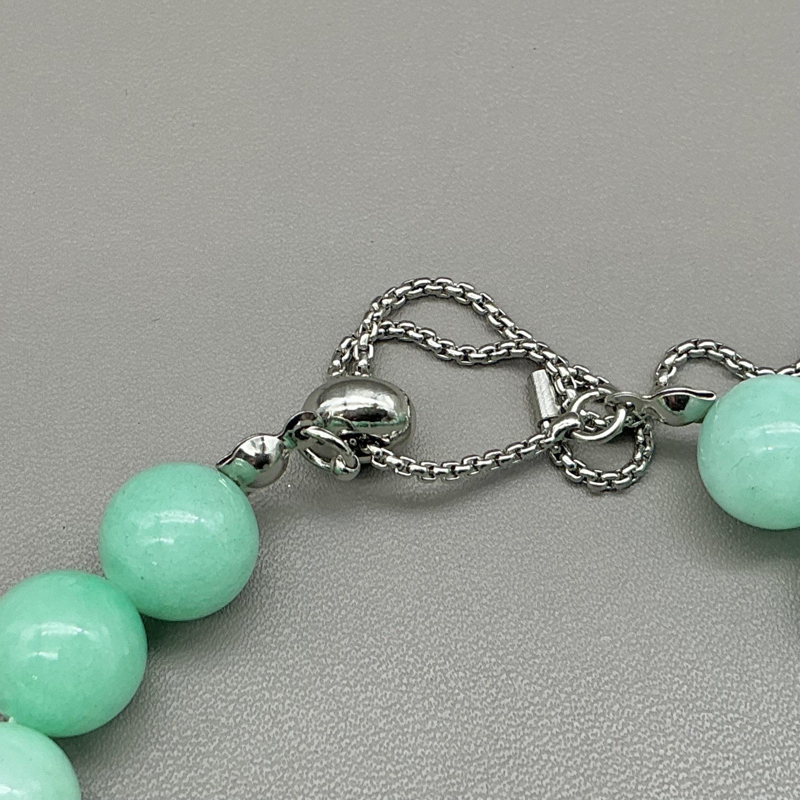 Bracelet Green Beaded Rhinestone Cross Charm Bolo Womens 6.5 In Faith Jewelry
