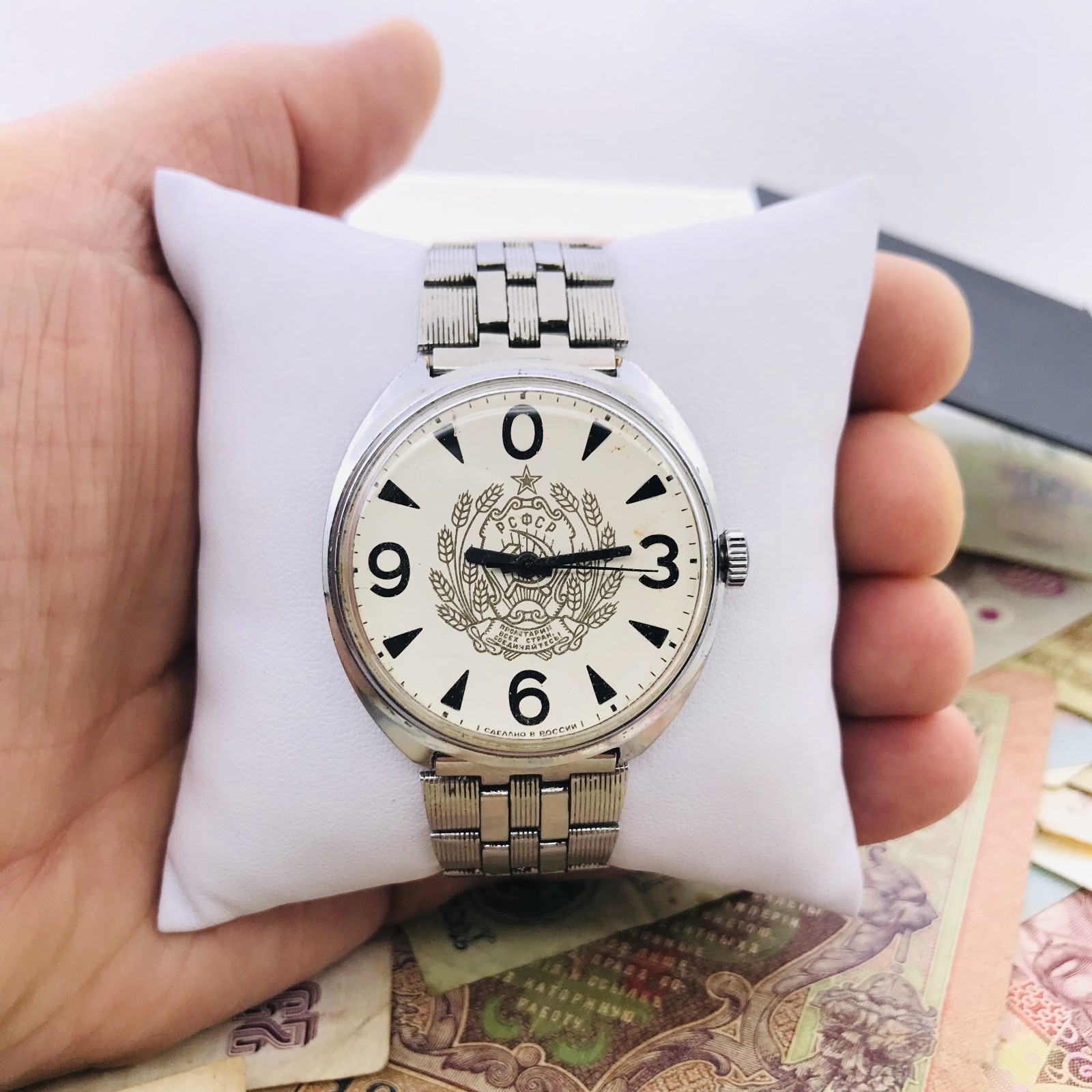 0️⃣ Rare Raketa Big Zero USSR Coat of Arms Soviet Watch 2609 USSR Service 🛠