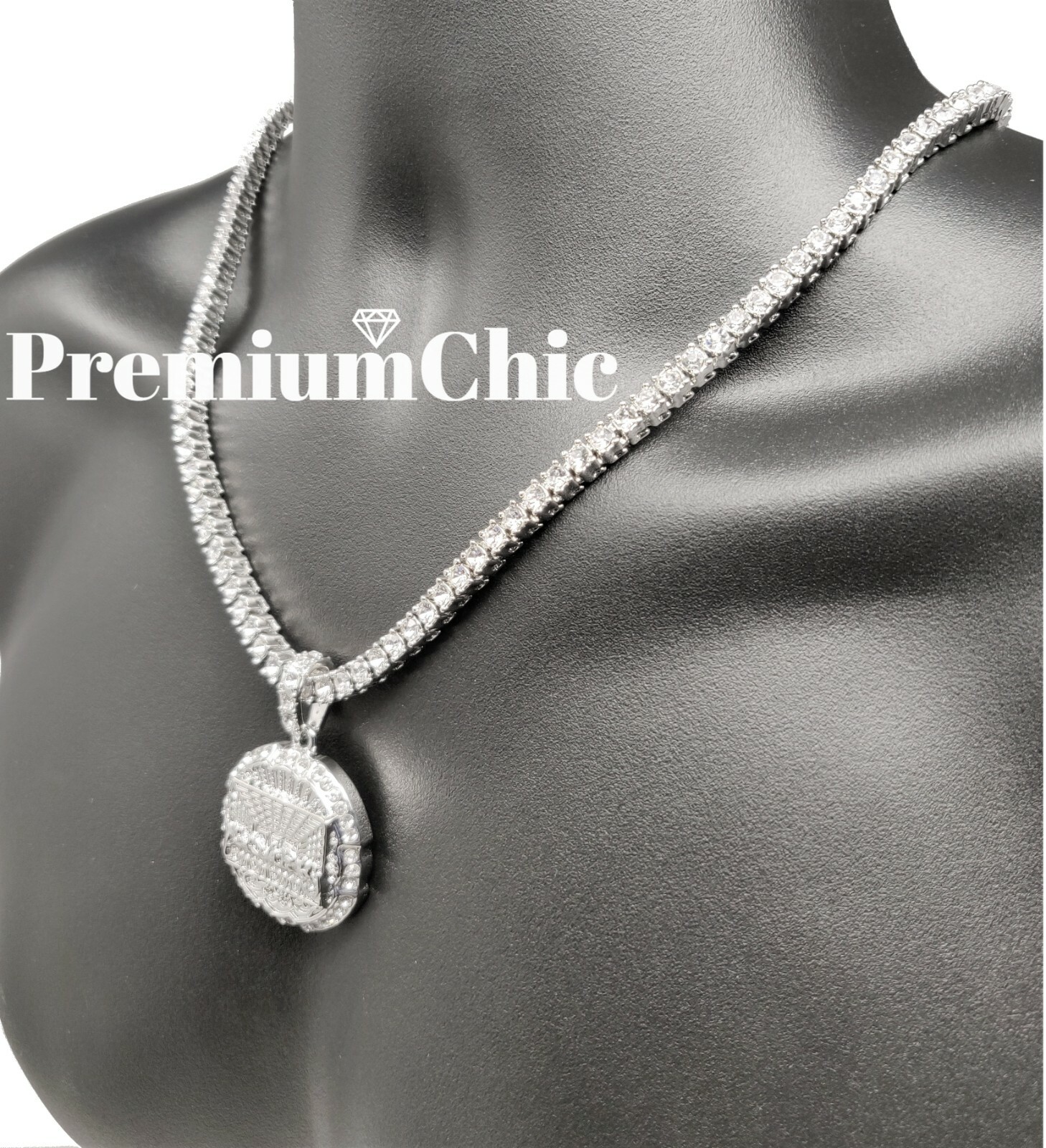 Last Supper Pendant & ICED Tennis Chain Choker Plated Mens Hip Hop CZ Jewelry