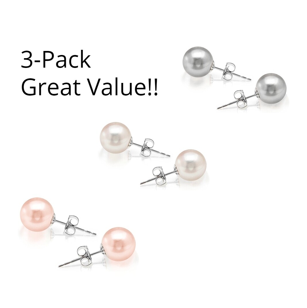 Cultured Freshwater Pearl Stud Earrings Set Earrings For Women