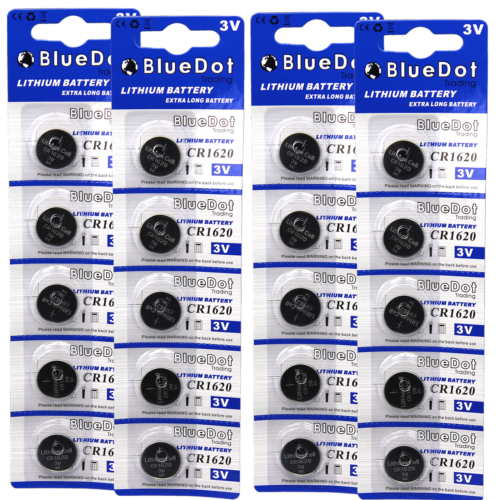 20 pcs Lithium Maganese Button Cell Battery CR1620 CR 1620 LM1620 3V RETAIL PACK
