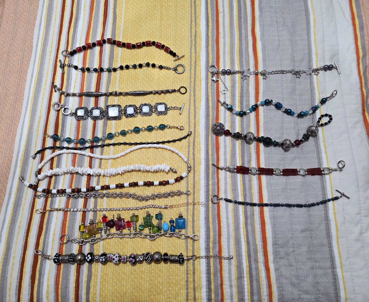 11pc Unisex Fashion Jewelry Mixed Lot Bracelets Multicolor Mixed Materials