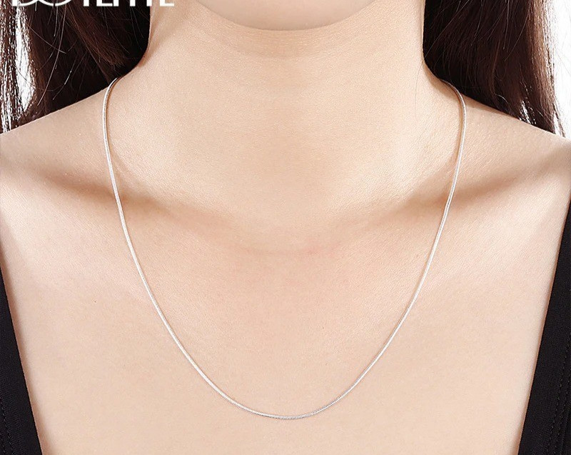 Wholesale 925 Sterling Solid Silver 1MM 16-30Inch Snake Chain Necklace