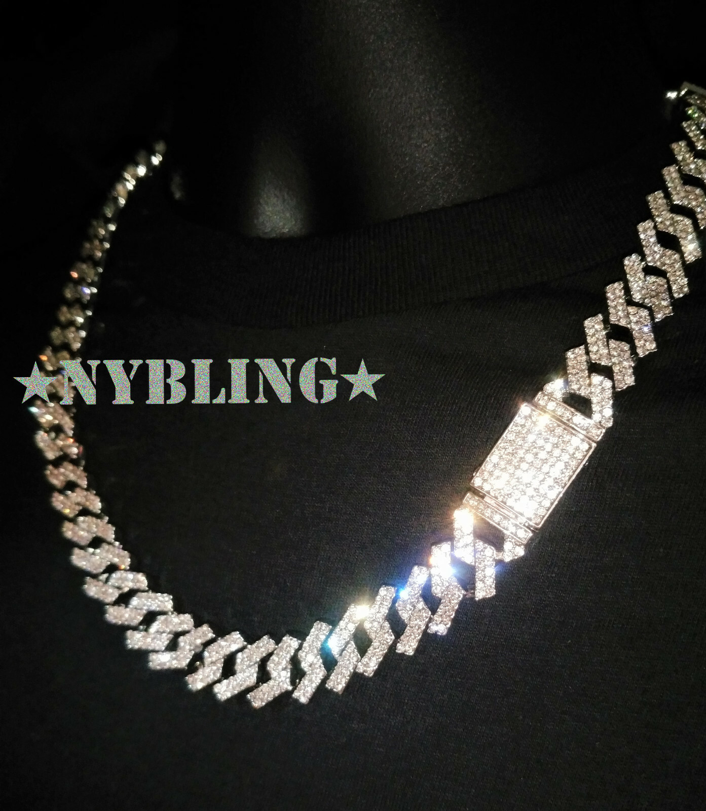 Miami Cuban Prong Link Necklace / Bracelet Gold Plated Men Iced CZ Hip Hop Chain