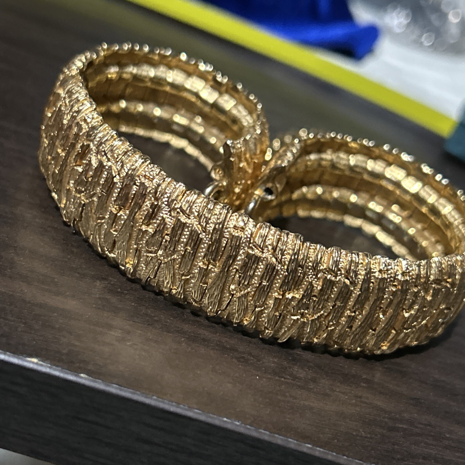 Midcentury Signed “Boucher” 1562 DC Pat Pend Gorgeous Gold Tone Choker Necklace