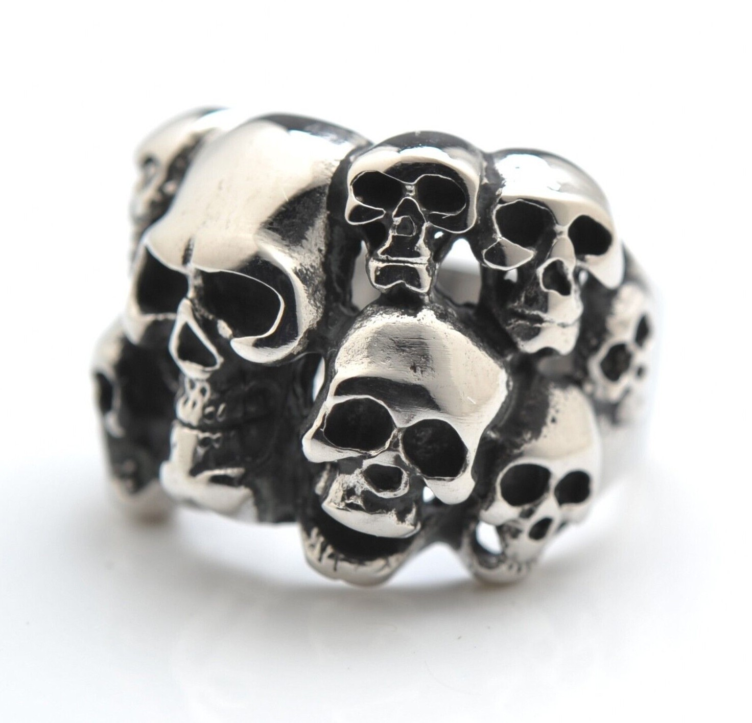 Stainless Steel Skull Band Comfort Fit Ring | 316L Stainless Steel