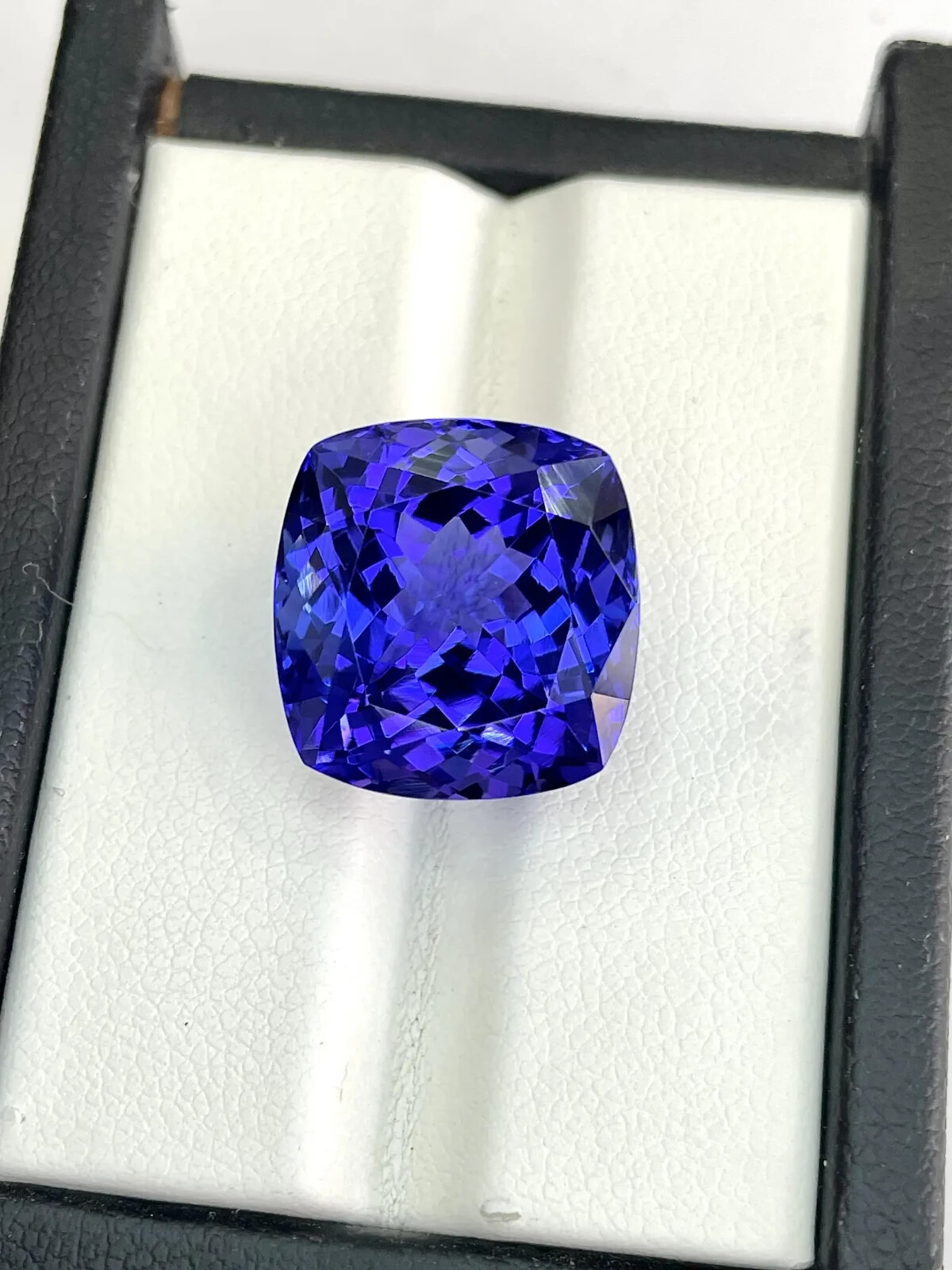 AAA 15.60 Ct+ Rare Natural Blue Tanzanite Certified Loose Cushion Cut Gemstone