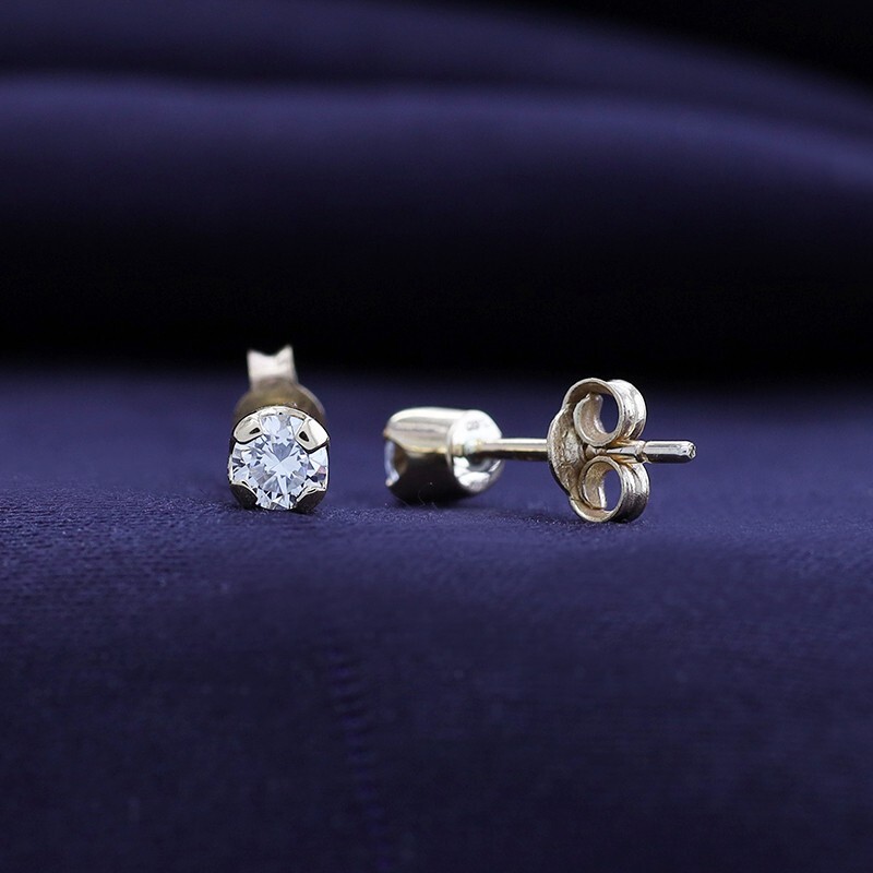1/4 Ct Lab Grown Diamond Solitaire Stud Earrings in 14K Solid Yellow Gold