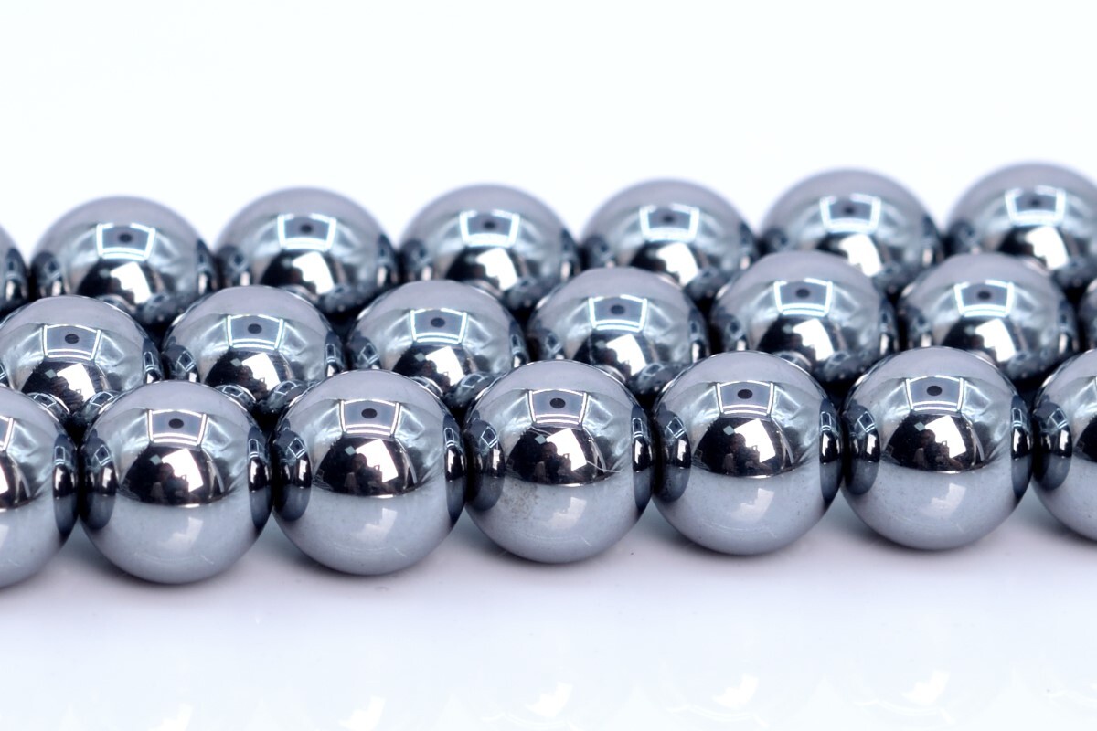Synthetic Silver Terahertz Beads Grade AAA Round Loose Beads 6/8/10/12MM