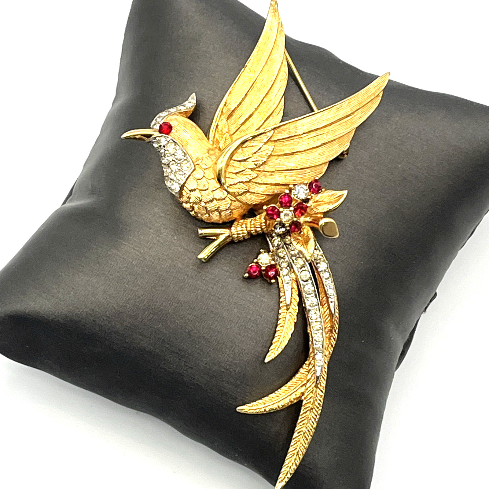 Vintage Marcel Boucher Brooch Bird of Paradise Brooch Gold Tone Plated 4″