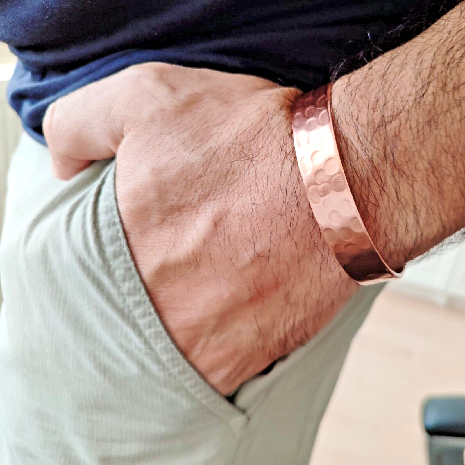100% Pure Copper Bracelet Heavy Hand Made Healing Unisex Men Women 35gr 1.25oz