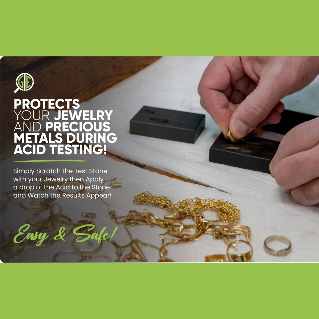 GOLD/SILVER Test Acid Tester Kit 10k 14k .999 .925 Sterling Testing Stone Detect