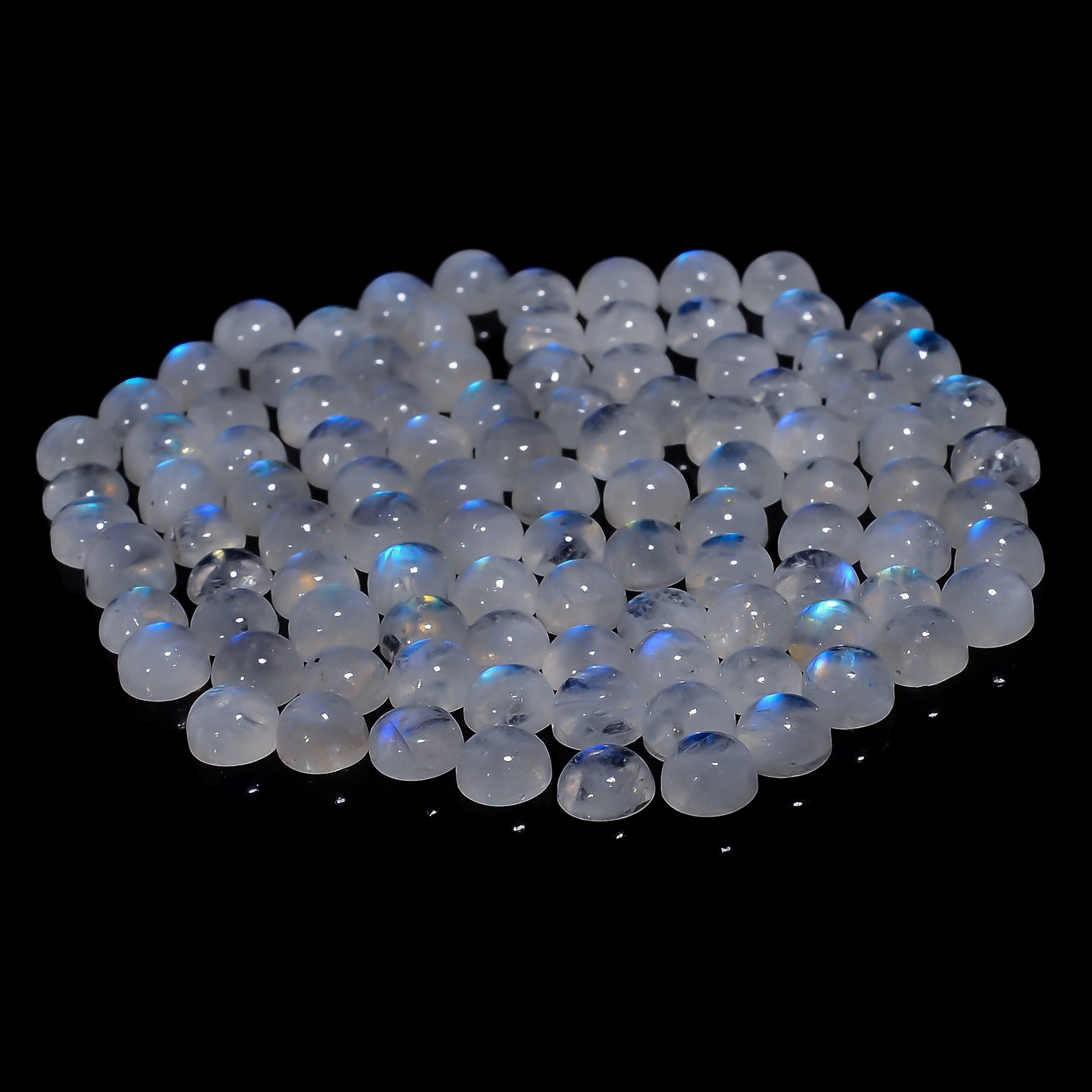 Natural Rainbow Moonstone Round Cabochon Gemstone Lot 20 Ct 6X6X3mm EEL-12