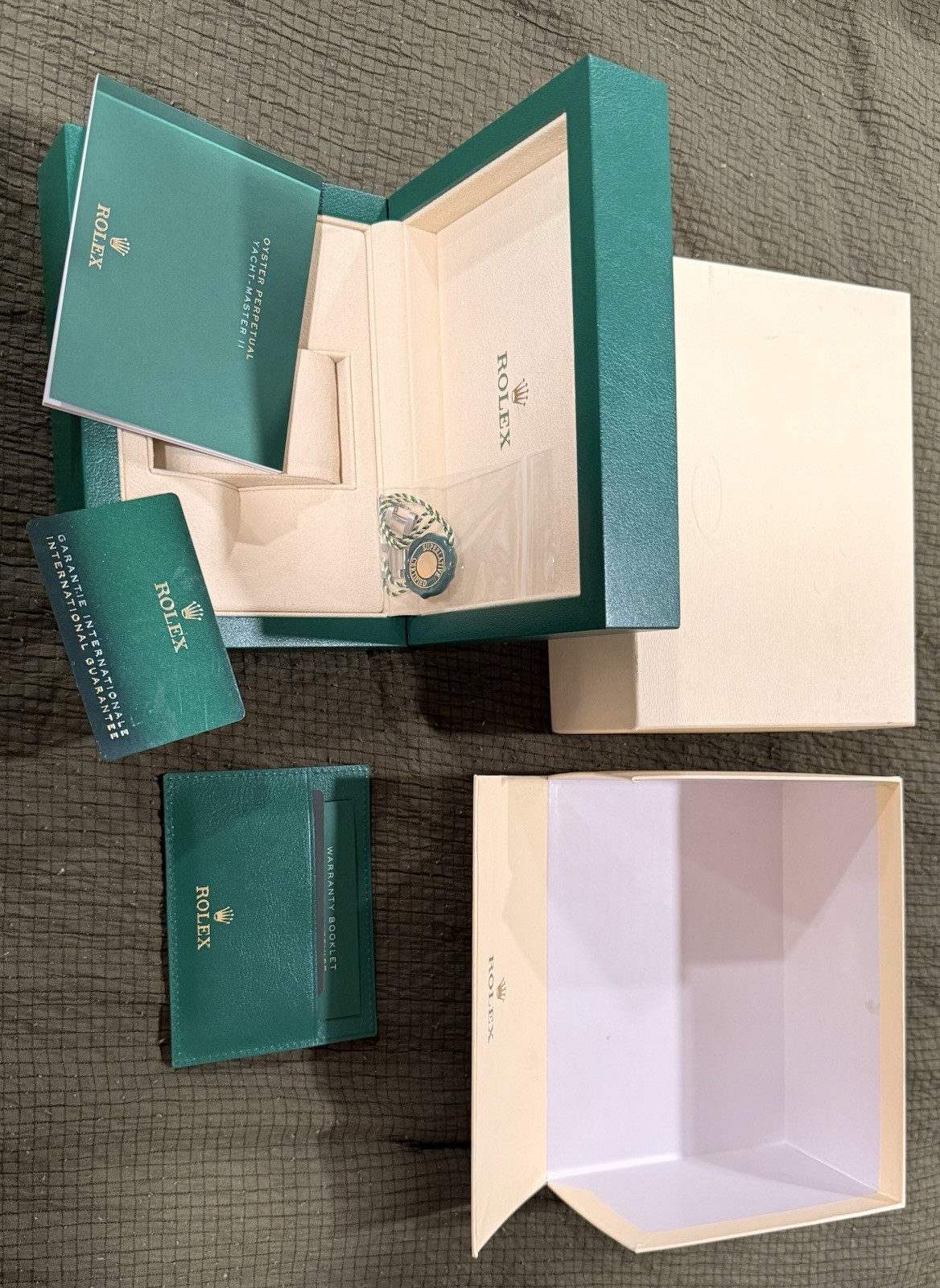 Rolex Yacht-Master Automatic Date 37mm Gray Dial Steel Bracelet Box & Papers