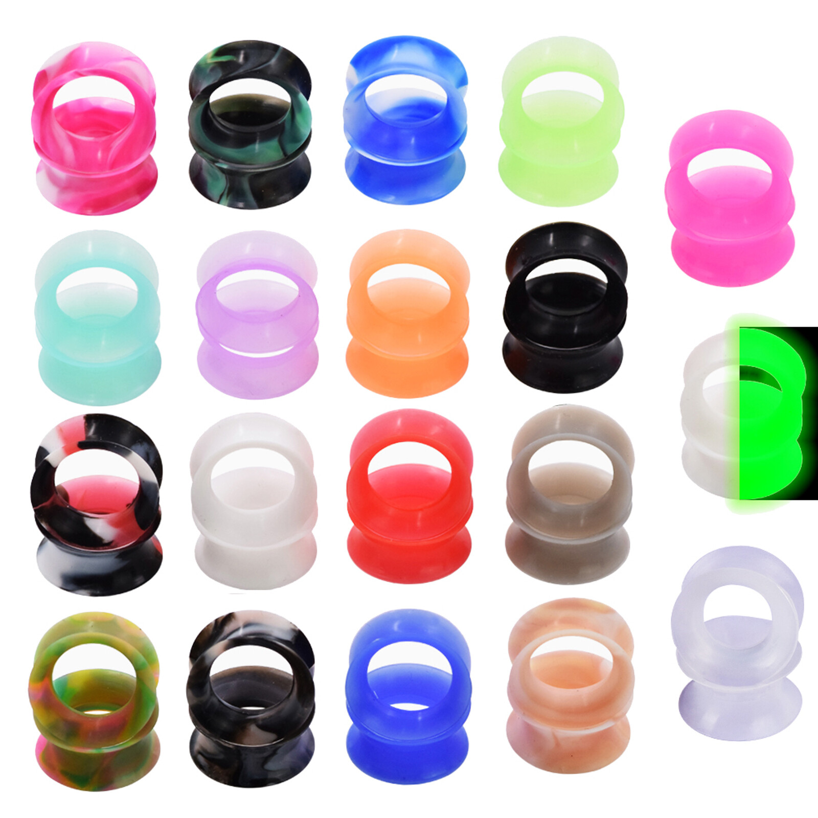 PAIR-ULTRA-THIN-TUNNELS-SOFT-SILICONE-EAR-GAUGES-PLUGS-DOUBLE-FLARED-EARLETS