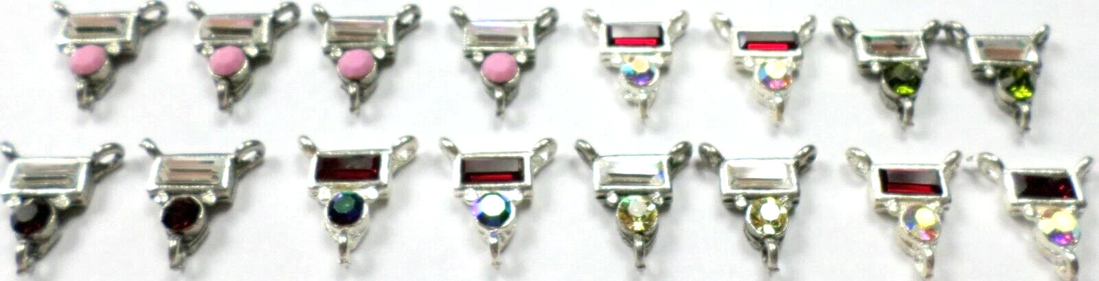 16 Made with Swarovski Colorful Rectangle Connector Pendant Earring 16x14mm