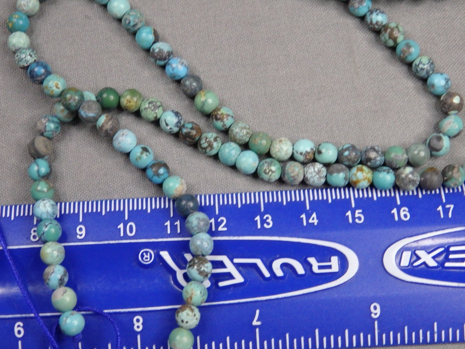 Natural CLOUD MOUNTAIN TURQUOISE 5.5mm Round Beads 15.5″Strand 75+ctOldStash